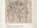 un vieux dessin représentant un homme portant des lunettes et une cravate