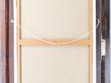 a painting of a wooden frame with a rope hanging from it