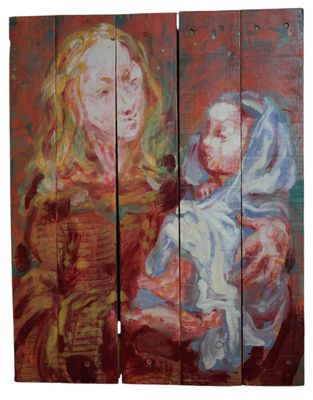 Witold PYZIK (Pologne XXIe). Vierge à l'Enfant.