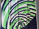 a picture of a scarf with a green and blue design