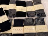 many pairs of black socks on a white table