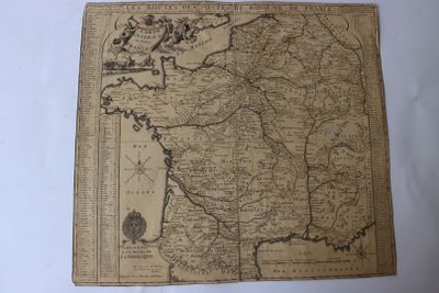 une vieille carte du centre de l'Europe sur laquelle figure une boussole