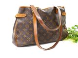 louis vuitton brown monogram canvas and leather shoulder bag