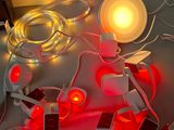 a lot of lights that are on a table