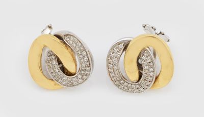 two tone gold and diamond earrings