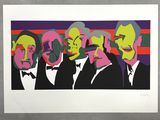 une image représentant un tableau où l'on voit un groupe d'hommes en smoking