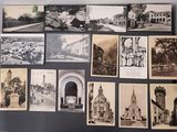 an old black and white photo of a bunch of old photos
