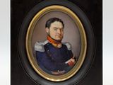 portrait of a man in a military uniform in a black frame