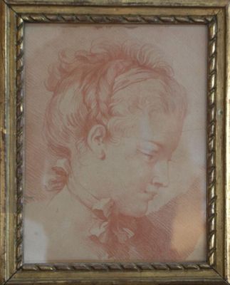 Anonyme. 1 SANGUINE figurant un profil de dame.