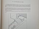 an open book with a drawing of a staircase