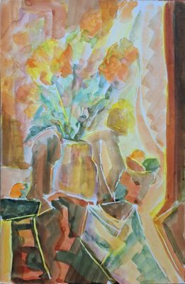 Guy VANBELLE (1931-2008) Bouquet orangé, non daté