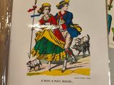 a picture of a picture of a man and a woman on a horse