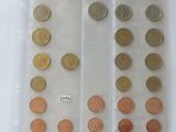 a lot of coins in a plastic bag on the table