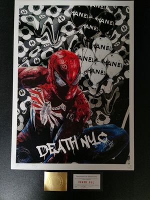 DEATH NYC. Sérigraphie sur papier signée à la main, avec cer…
