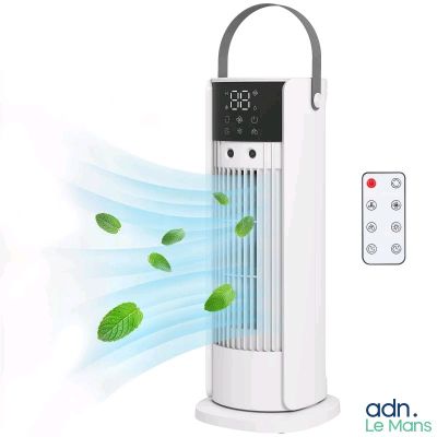 un purificateur d'air blanc équipé d'une horloge numérique