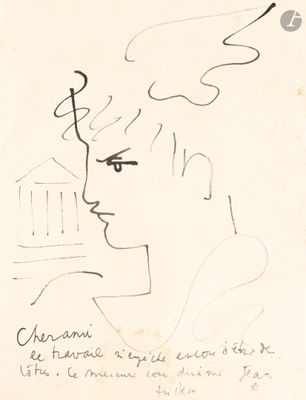 une image représentant le dessin d'une femme avec un oiseau volant au-dessus de sa tête