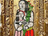 an image of a painting of a woman holding a child