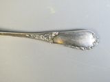 a silver spoon that is sitting on a table