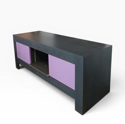 an image of a black and purple entertainment unit