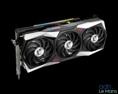 a close up of a video card with two fans on it