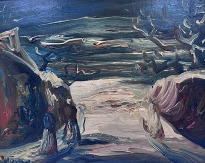 Sylvain VIGNY (1903-1970) Paysage d'hiver animé