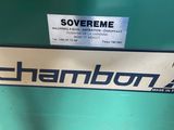 a sign on the back of a machine that says champion