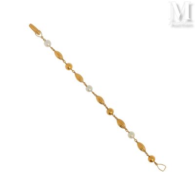 gros plan d'un bracelet en or sur fond blanc
