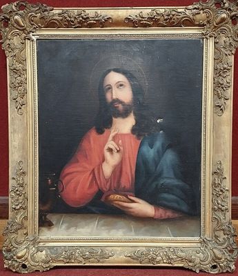 ECOLE XIXè " La dernière Cène" huile sur toile 61.