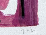 a picture of a painting of a woman in a purple dress