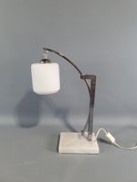 Lampe de bureau à potence et bras en arc mobile en métal chr…