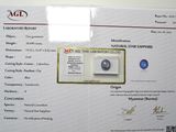 un certificat sur lequel figure l'image d'un diamant bleu