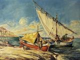 deux bateaux amarrés sur la rive, au bord de l'eau