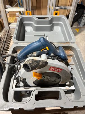 a tool box with a circular saw in it