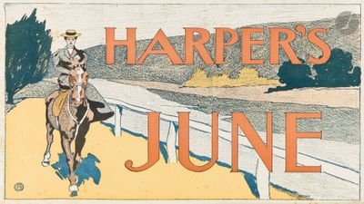un panneau indiquant « Harper's June » au bord de la route