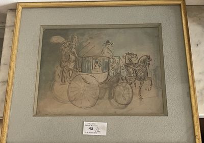 une image représentant un dessin d'une calèche