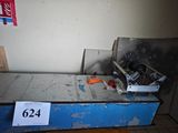 a blue box with a sign on it in a room