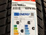 a close up of a tire with a label on it