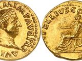 a gold coin with an image of a man on it