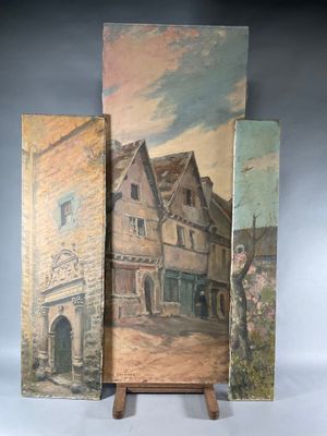 CAPGRAS Georges (1866-1947) "Le village", "Le porche" et "Le…