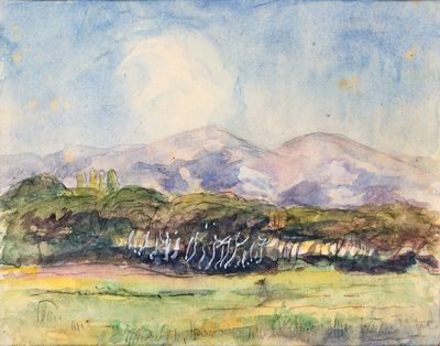 André MAIRE (1898 - 1984), Marseille, "Le parc Borely", Aqua…