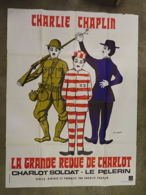 french poster for charlie chaplin ' s ' la gardie reque de charlot '