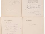 three pages of a book with handwriting on them sitting on top of each other