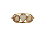 an image of a gold ring with three oplite stones