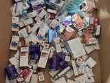 a cardboard box filled with various items that are in it