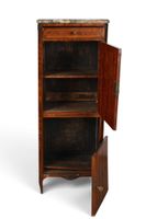 SECRETAIRE en bois marqueté. Plateau de marbre gris veiné, o… (photo 3)