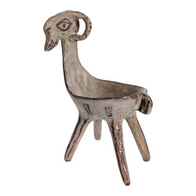 Dans le goût de POUCHAIN Bouc en céramique émaillée, monogra…