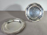 pair of silver plate with beaded edge and a silver plate with a silver plate with a beaded edge