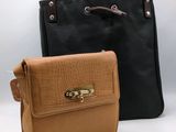 leather handbags are lined up and ready to be used