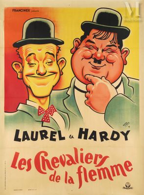 an old french movie poster with two men in top hats and bow ties