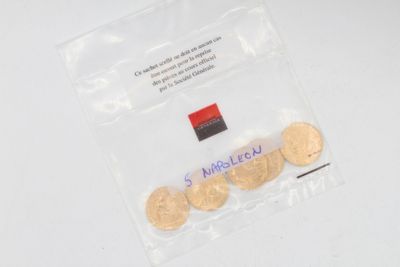 5 pièces 20f or (scellé Société Générale) * LES BIJOUX, OBJE…